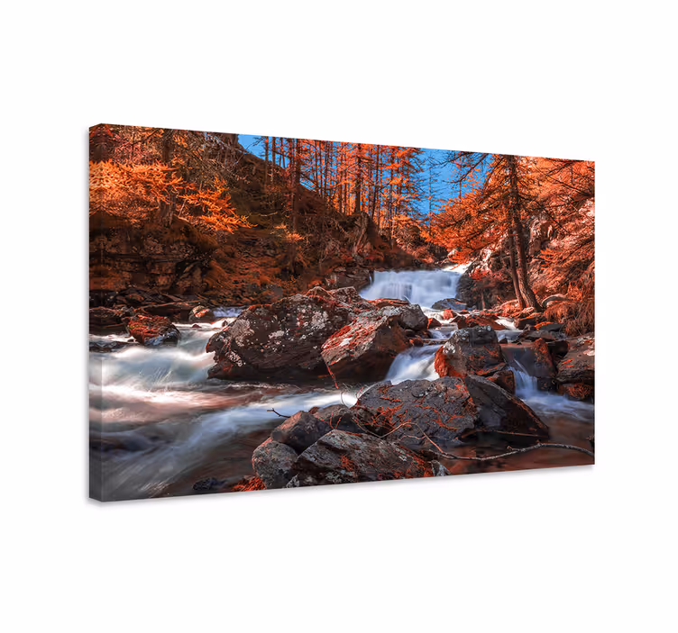 Wandbilder landschaft gebirgsbachszene - TenStickers