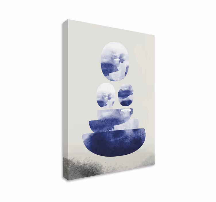 Wandbild Wohnzimmer blaue Wolkenformen - TenStickers