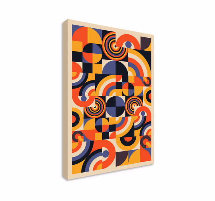 Kunst auf Leinwand Bunte Bauhaus Kreise - TenStickers