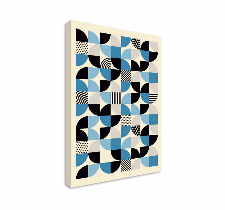 Kunst auf Leinwand Blaues Bauhaus Muster - TenStickers