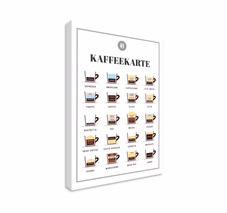 Wandbilder modern Kaffeemenü - TenStickers
