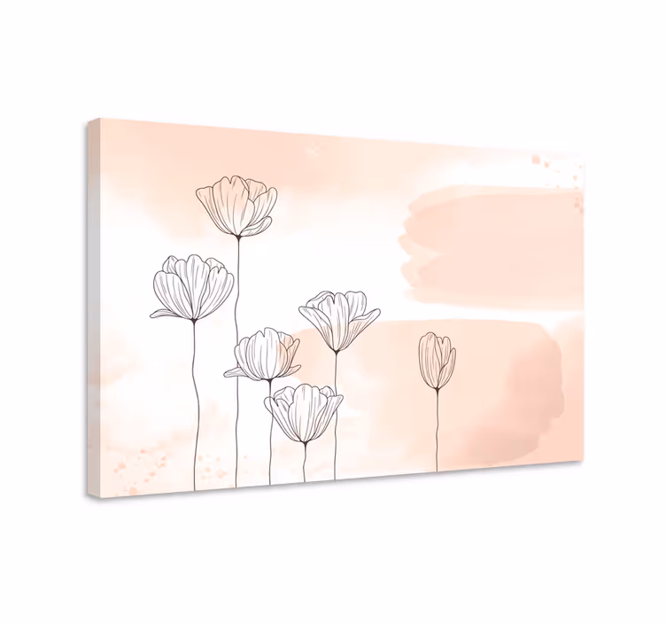 Leinwandbild Blume gezeichnete Pflanzen - TenStickers