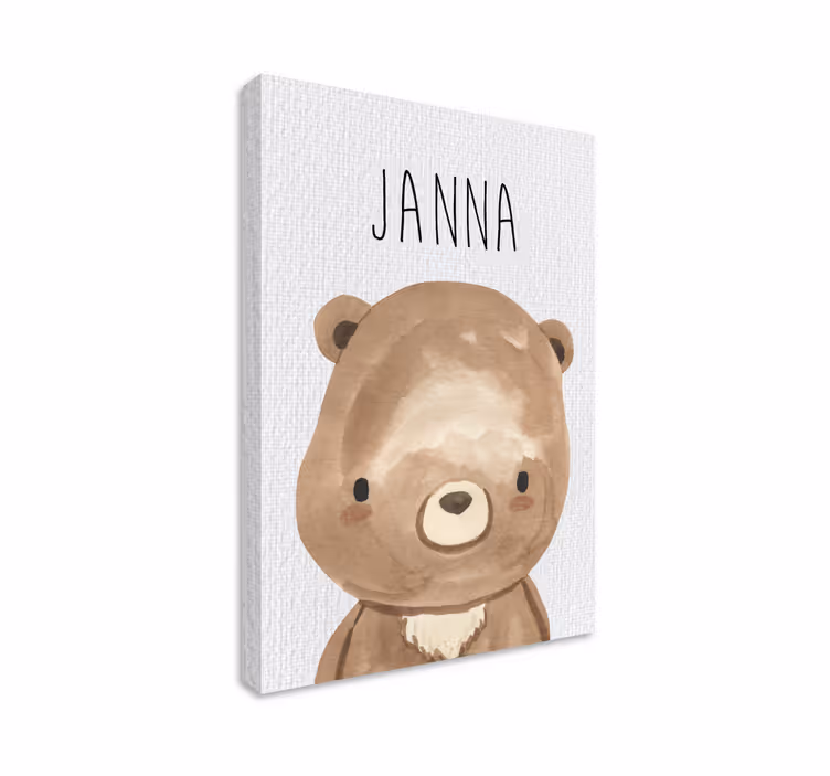 Leinwandbild kinderzimmer babybär mit namen - TenStickers