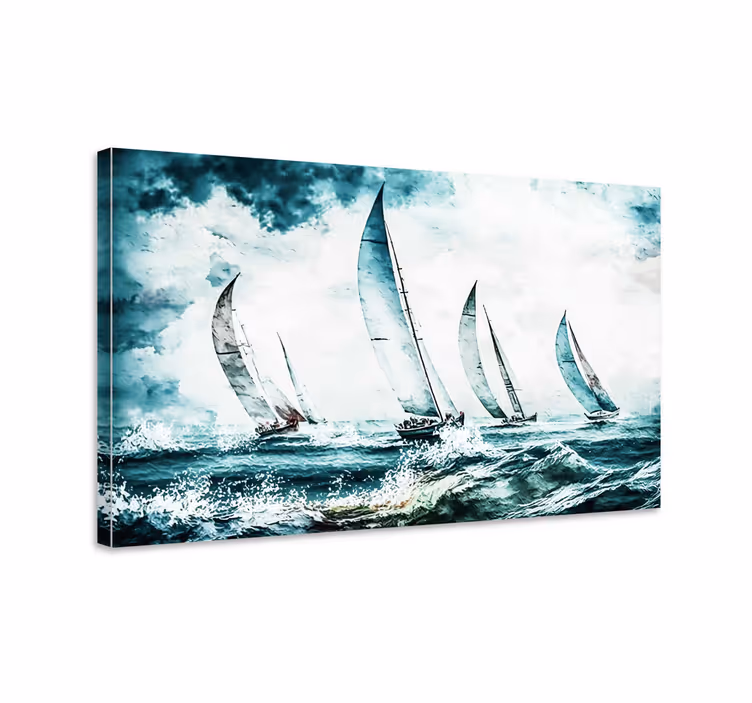 Wandbild Esszimmer Segelschiffe auf Meer - TenStickers