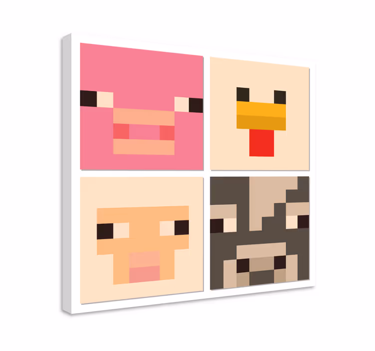 Leinwandbilder pixel Kunst Tiergesichter - TenStickers