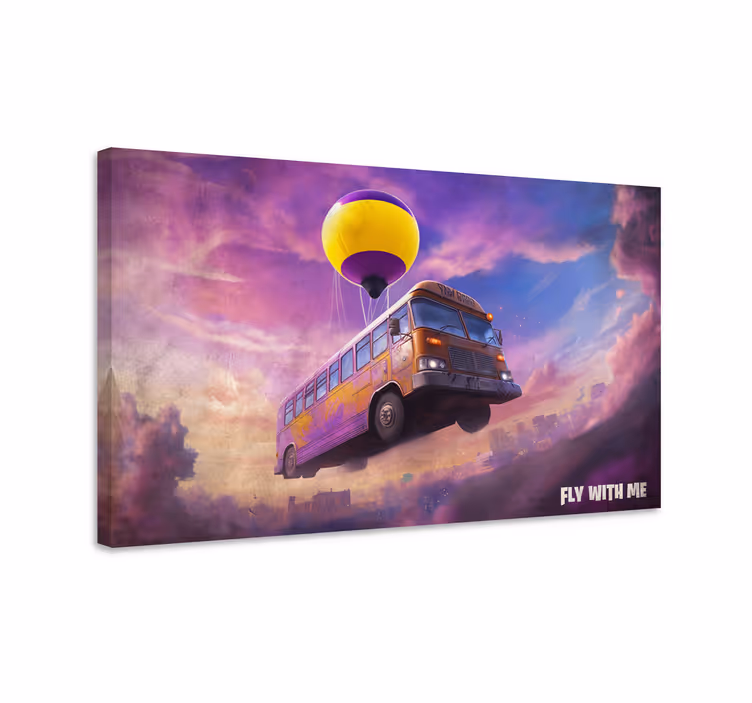 Wandbild fliegende Busszene - TenStickers
