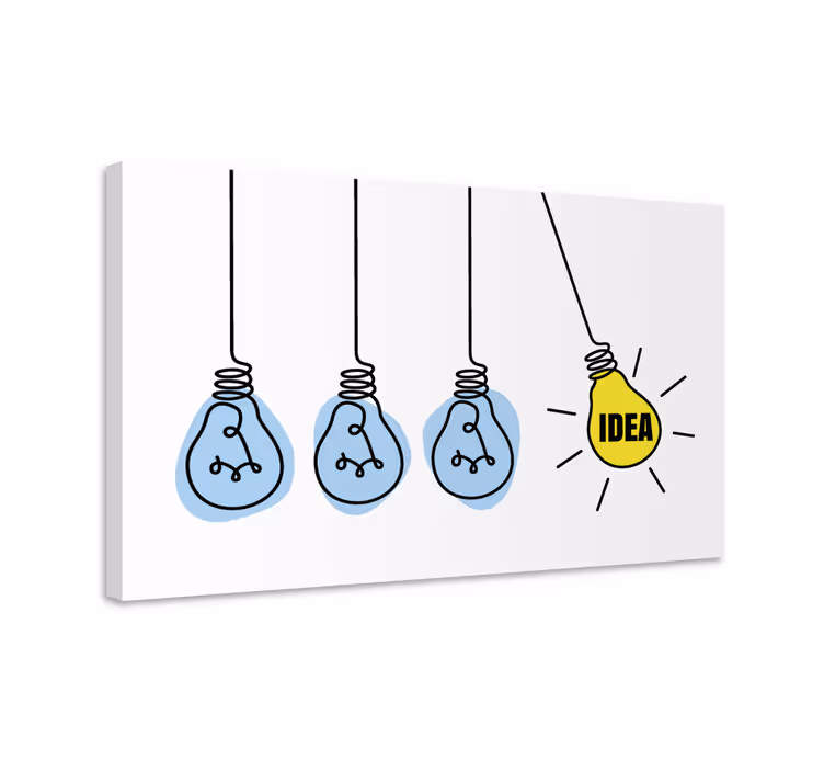 Wandbild Motivation idee mit Glühbirnen - TenStickers