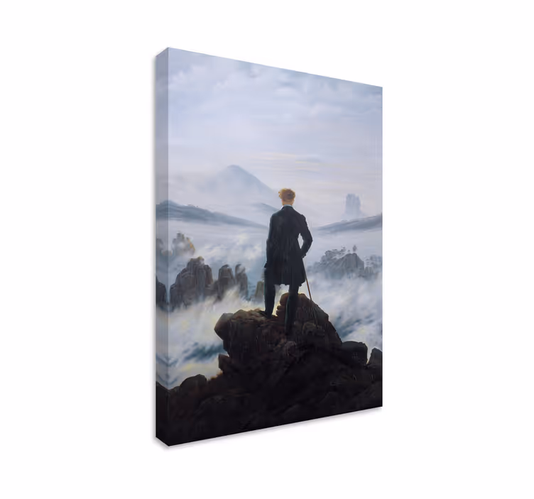 Kunst auf Leinwand wanderer über dem Nebelmeer - TenStickers