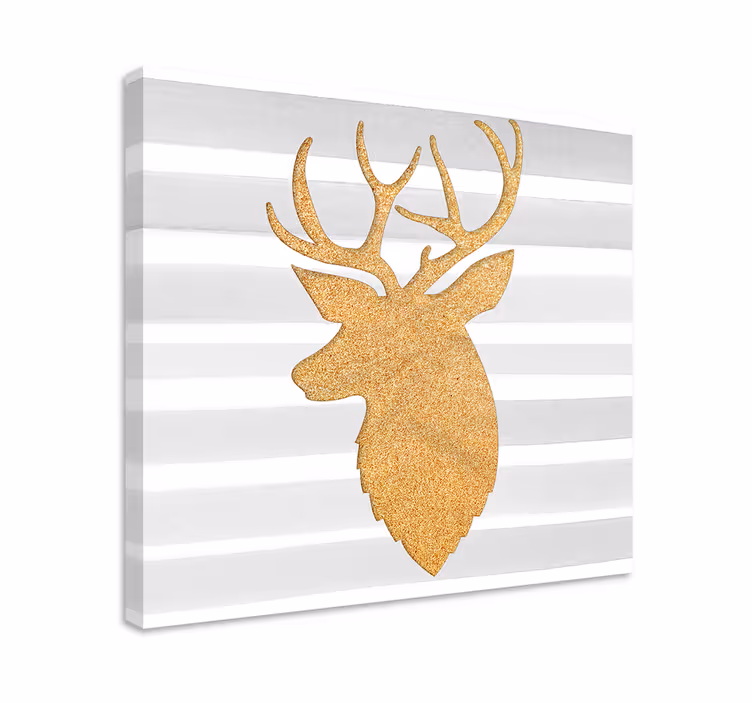Leinwandbild Weihnachten goldenes rentier - TenStickers