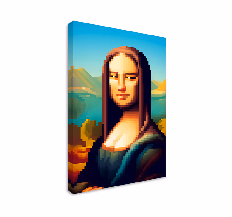 Kunst auf Leinwand Mona Lisa verpixelt - TenStickers