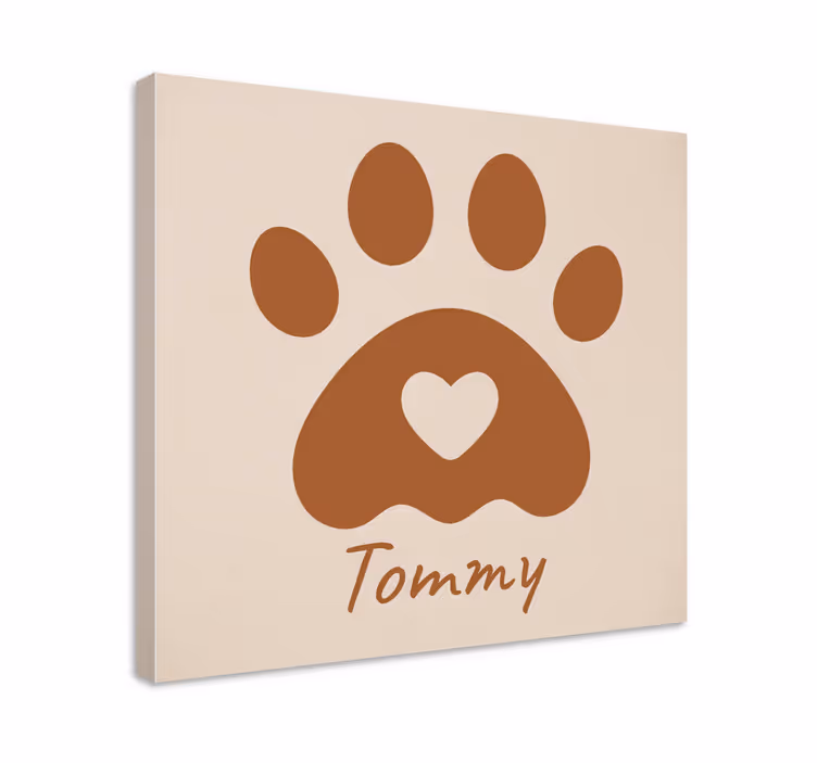 Leinwandbild Pfote personalisierter Name - TenStickers