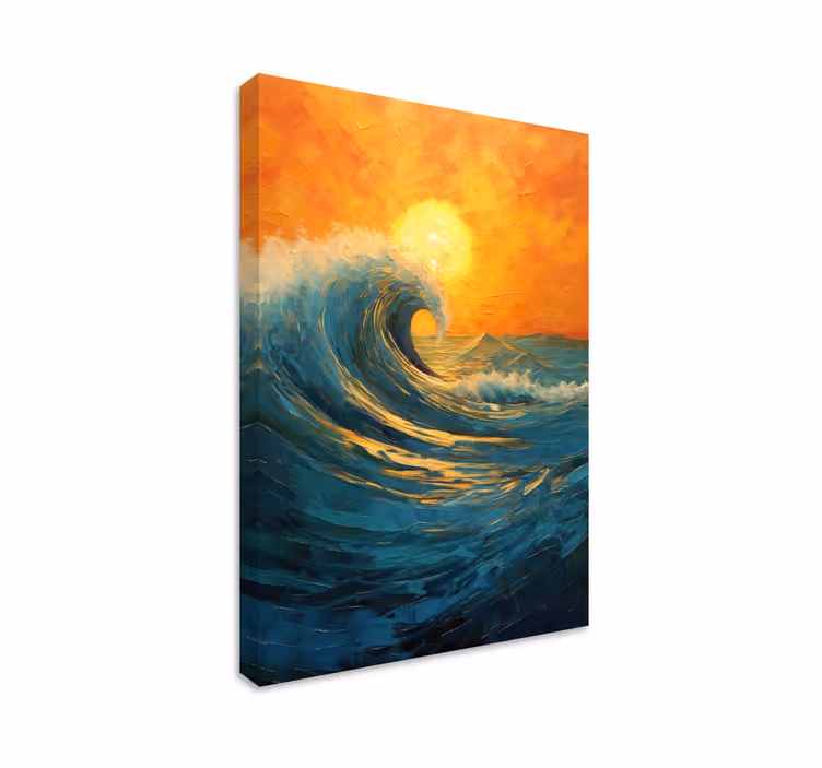 Leinwandbild Welle Sonnenaufgang - TenStickers