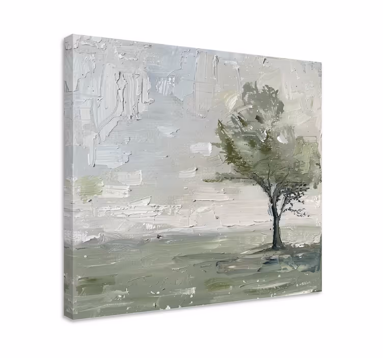 Leinwandbild Großer Baum Wolkig - TenStickers