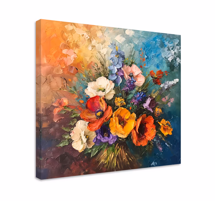 Leinwandbild Blumenstrauß Kunst - TenStickers