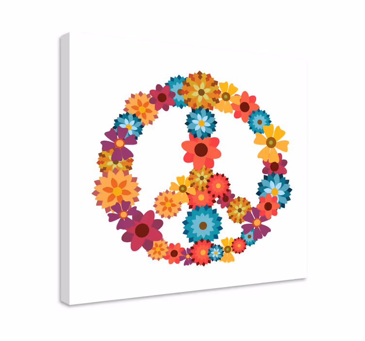 Leinwandbild Blume Peace Symbol - TenStickers