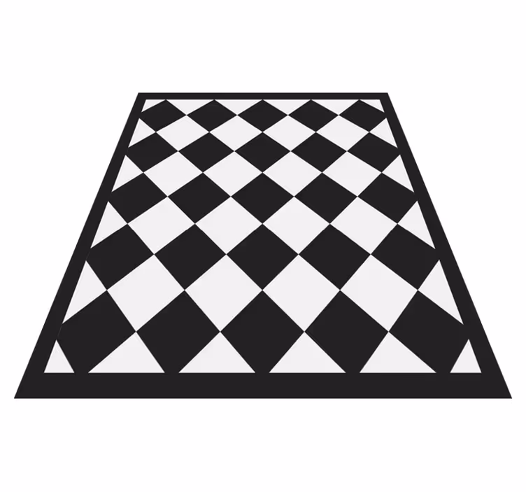 Vinyl Teppich quadratisch diagonale schwarze quadrate - TenStickers