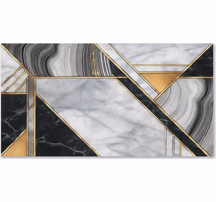 Vinyl Teppich Marmor goldbesatz-motiv - TenStickers