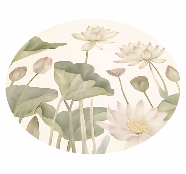 Vinyl Teppich Esszimmer wässrige botanische blüten - TenStickers