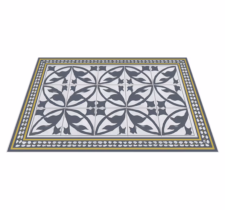 Vinyl teppich wohnzimmer im encaustic look - TenStickers