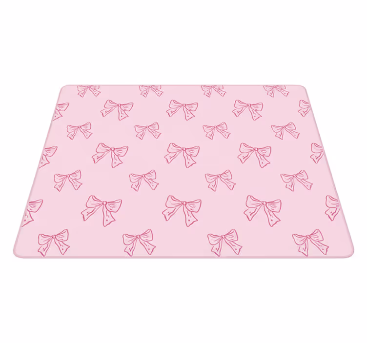 Vinyl teppich rosa mit pinkem schleifenmuster - TenStickers