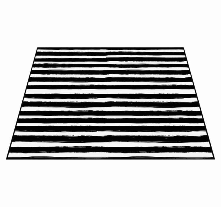 Vinyl teppich minimalistisch schwarz-weiß streifen - TenStickers