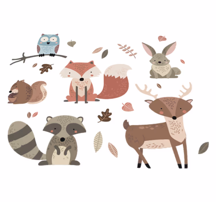 Vinyl teppich tiere im herbstlichen stil - TenStickers