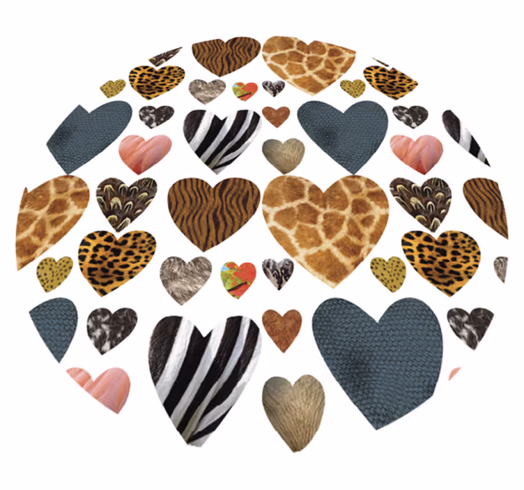 Vinyl teppich tiere mit herz tiermuster - TenStickers