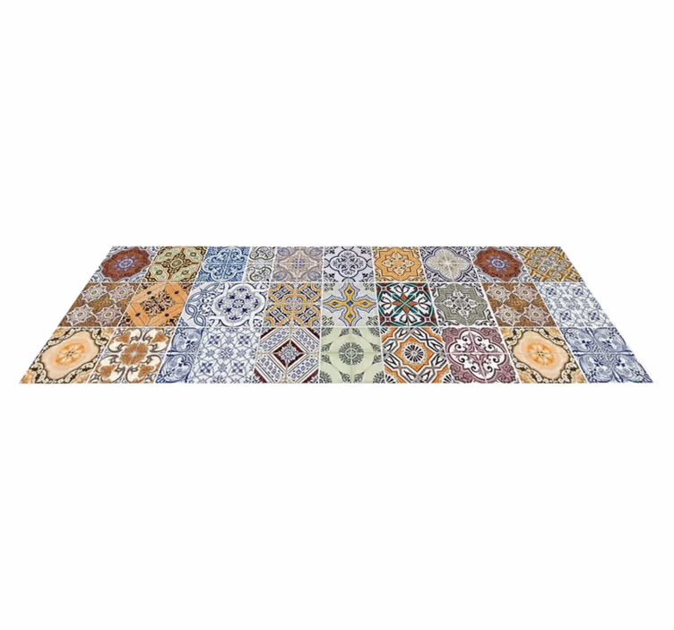 Vinyl teppich küche im eklektischen mediterranen patchwork - TenStickers