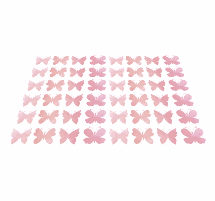 Vinyl teppich tiere mit pinken schmetterlingen - TenStickers