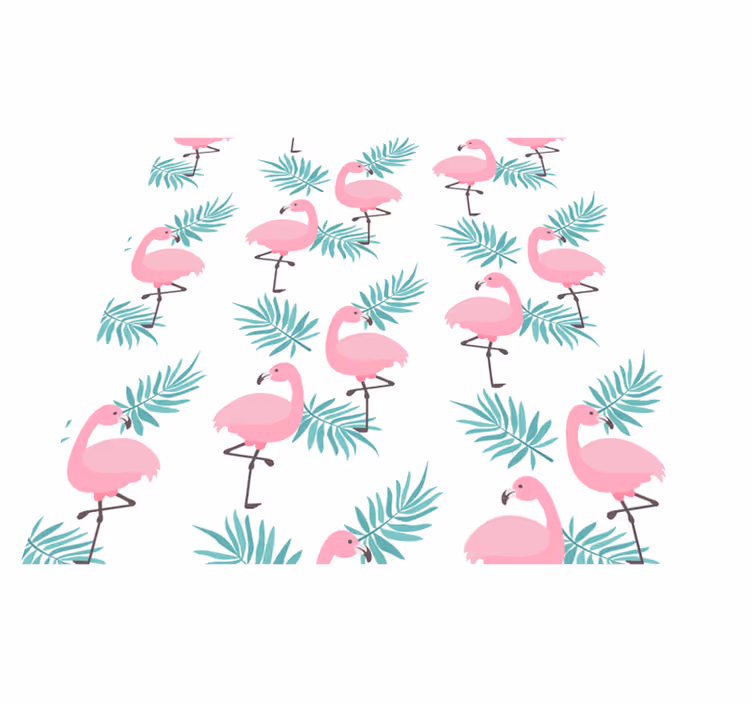 Vinyl teppich tiere mit tropischem flamingo-muster - TenStickers