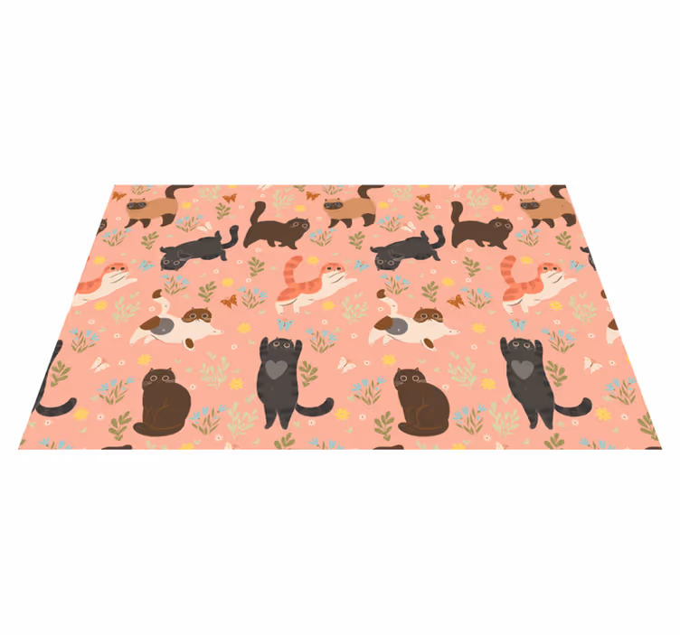 Vinyl teppich tiere nahtloses katzenmuster - TenStickers