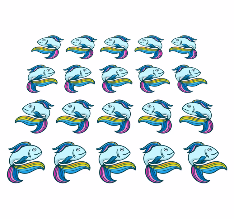 Vinyl teppich tiere mit blauen neonfischen - TenStickers