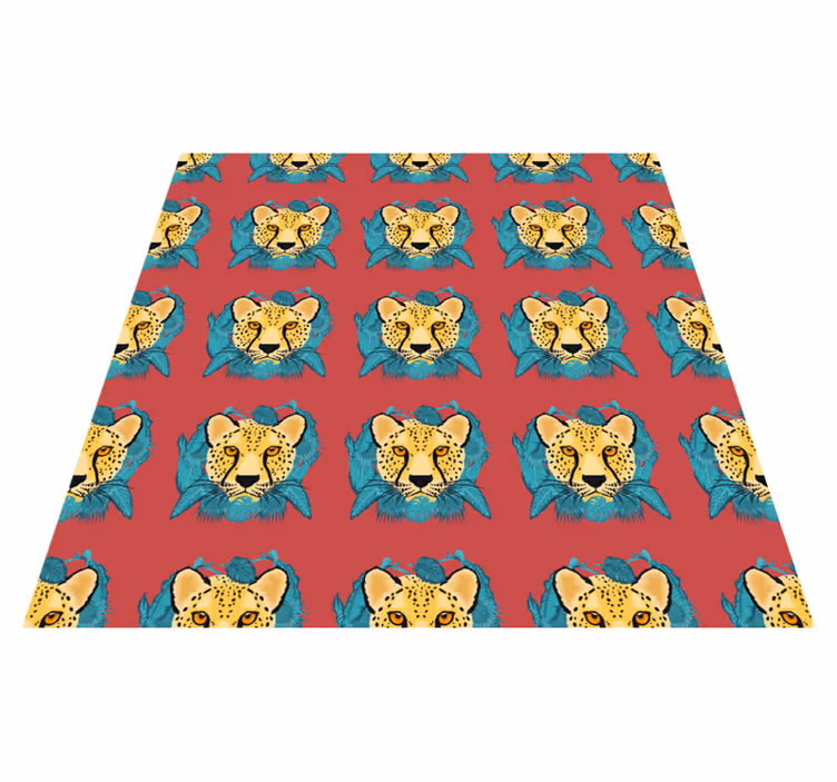 Vinyl teppich tiere im orientalischen leopardenstil - TenStickers