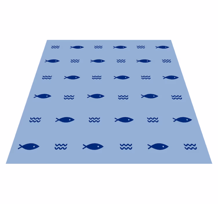 Vinyl teppich tiere im minimalistischen fischmuster - TenStickers