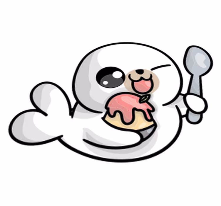 Vinyl teppich tiere mit anime baby robbe - TenStickers