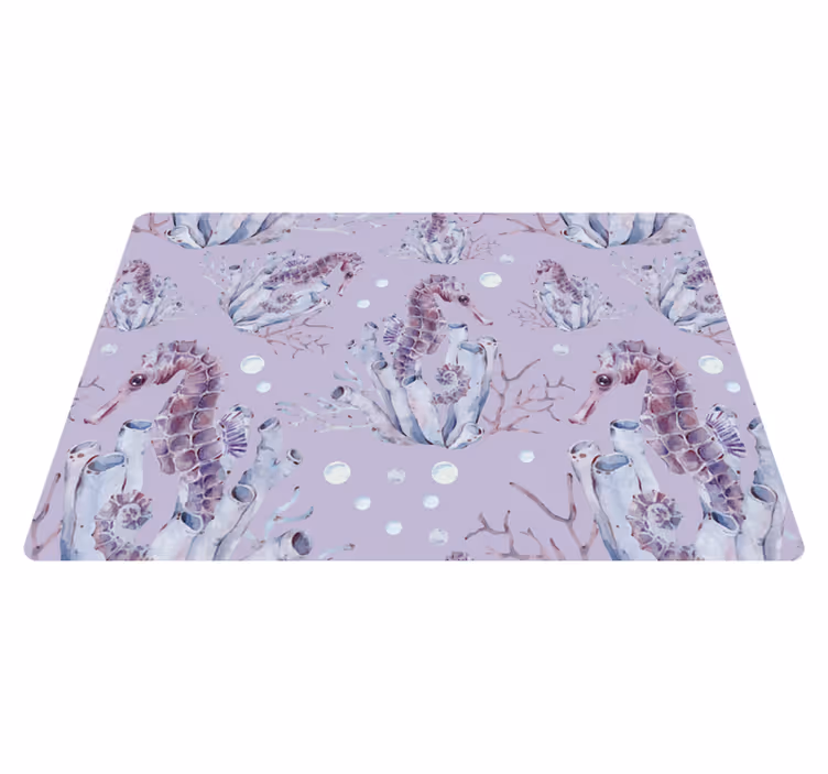 Vinyl teppich tiere aquarell seepferdchen - TenStickers