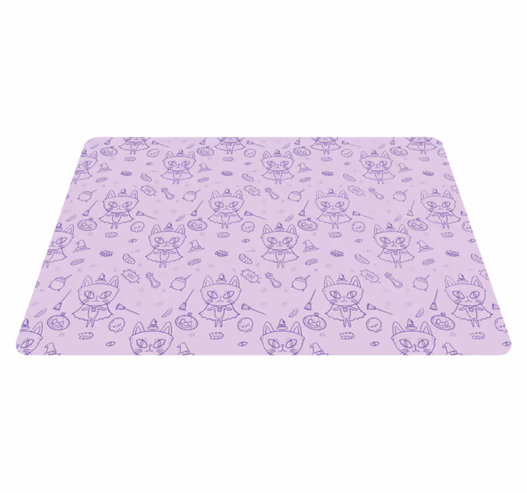 Vinyl teppich tiere hexenkatze cartoon - TenStickers