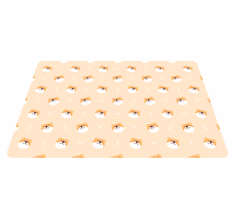 Vinyl teppich tiere mit süßem hundegesicht cartoon - TenStickers