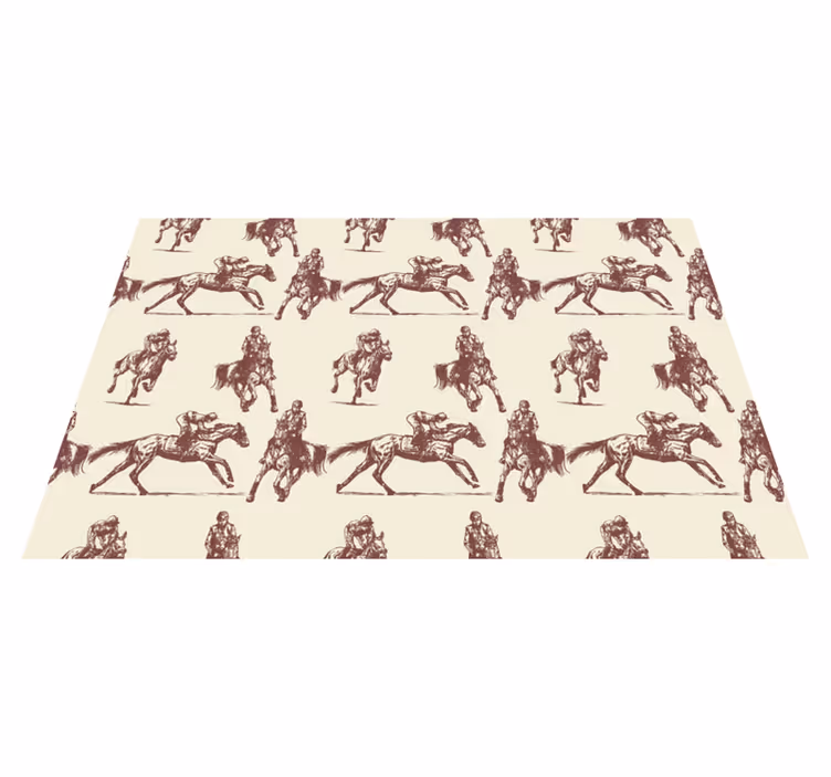 Vinyl teppich tiere mit beige-braunem pferdemuster - TenStickers