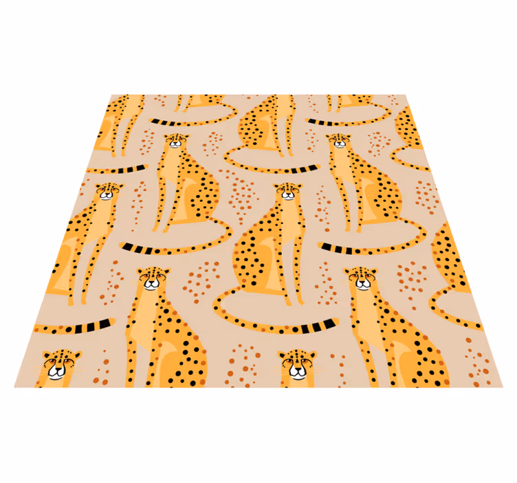 Vinyl teppich tiere leopardenillustration muster - TenStickers