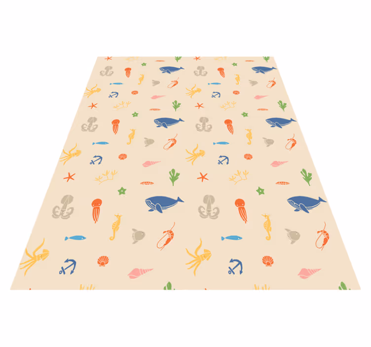 Vinyl teppich tiere mit meereslebewesen muster - TenStickers