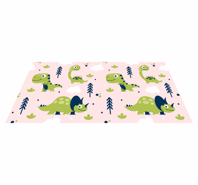 Vinyl teppich tiere im verspielten dinosaurier design - TenStickers