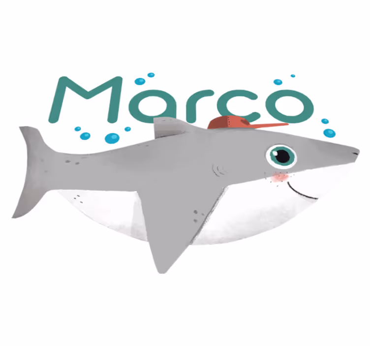 Vinyl teppich tiere verspielter haifisch charakter - TenStickers