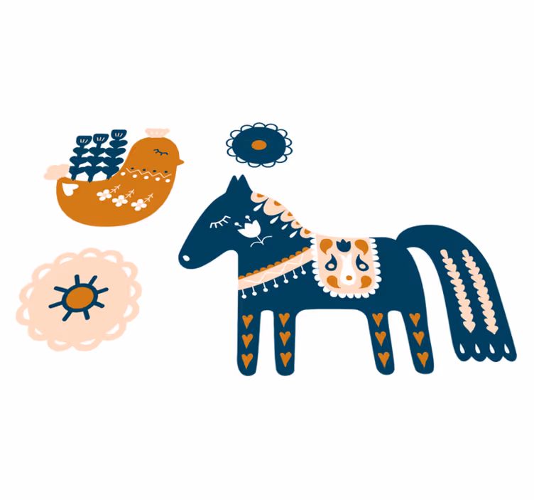 Vinyl teppich tiere bunte volksmotive - TenStickers