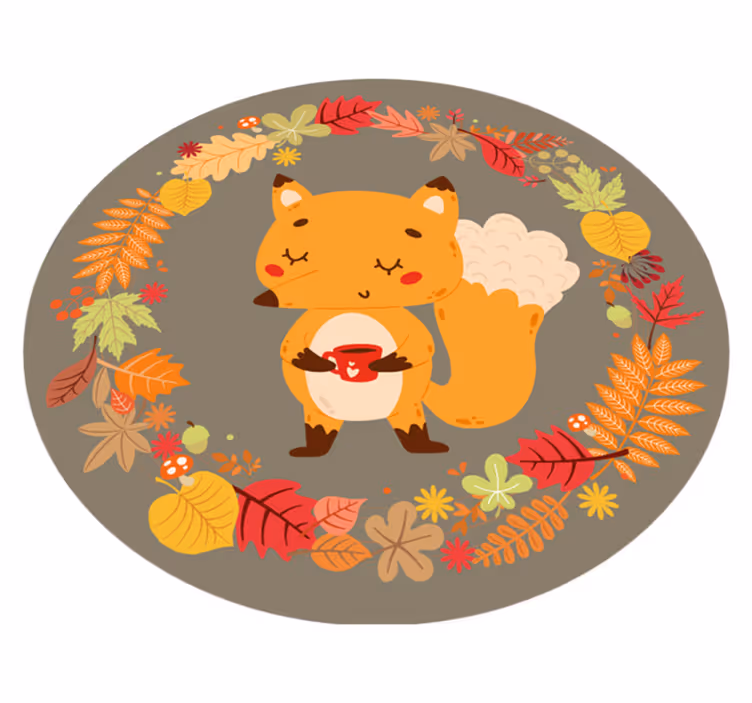 Vinyl teppich tiere mit charmanten fuchs skulptur - TenStickers