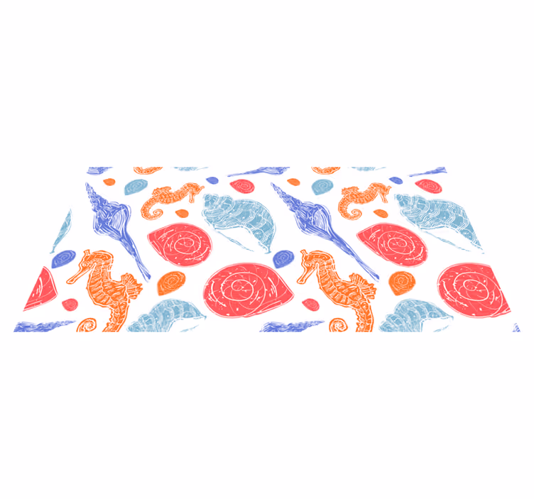 Vinyl teppich tiere bunte meeresbewohner - TenStickers