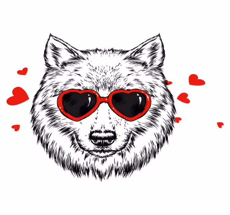 Vinyl teppich tiere mit verspieltem wolfemblem - TenStickers