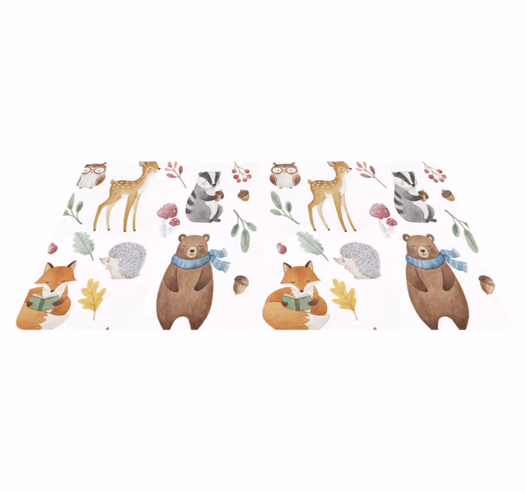 Vinyl teppich küche fantasievolle wald-aquarelle - TenStickers
