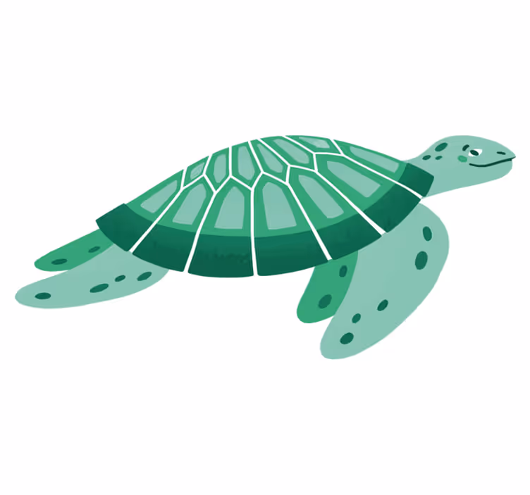 Vinyl teppich tiere mit verspielter schildkrötenkunst - TenStickers