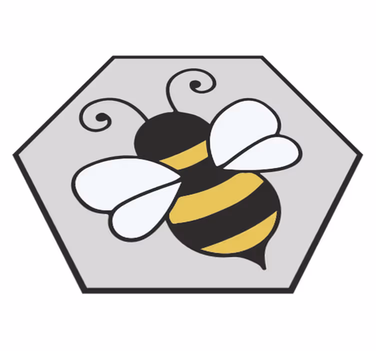 Vinyl teppich tiere im bienen-hexagon design - TenStickers
